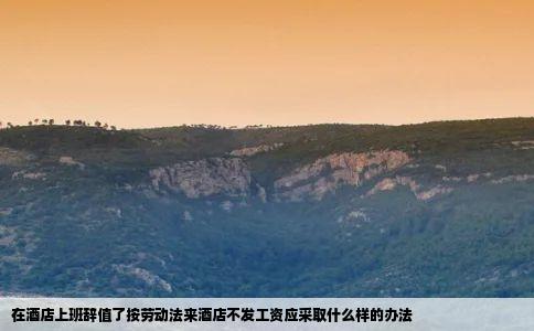 在酒店上班辞值了按劳动法来酒店不发工资应采取什么样的办法