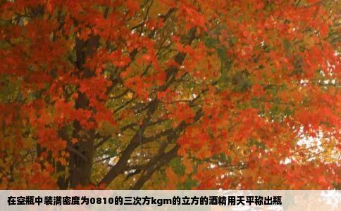 在空瓶中装满密度为0810的三次方kgm的立方的酒精用天平称出瓶