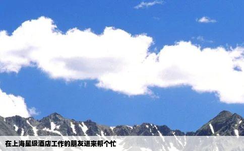 在上海星级酒店工作的朋友进来帮个忙
