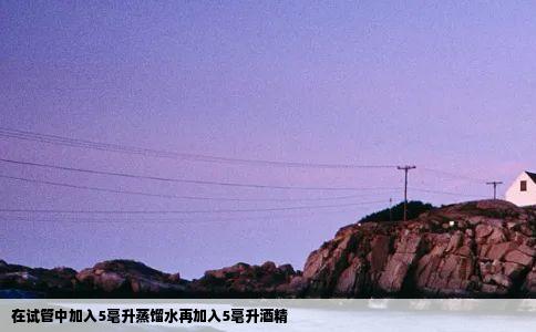 在试管中加入5毫升蒸馏水再加入5毫升酒精