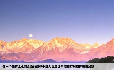 在一个盛有冰水混合物的烧杯中插入温度计用酒精灯对烧杯缓缓加热