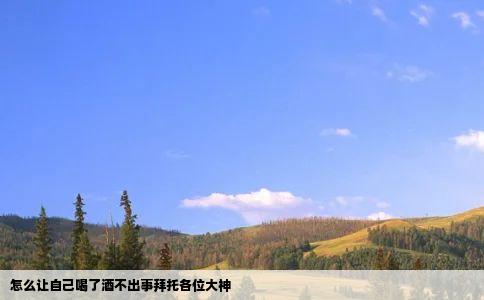 怎么让自己喝了酒不出事拜托各位大神