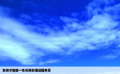 怎样才能做一名优秀的酒店服务员