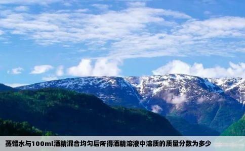 蒸馏水与100ml酒精混合均匀后所得酒精溶液中溶质的质量分数为多少