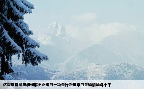 这首唐诗赏析和理解不正确的一项是行路难李白金樽清酒斗十千