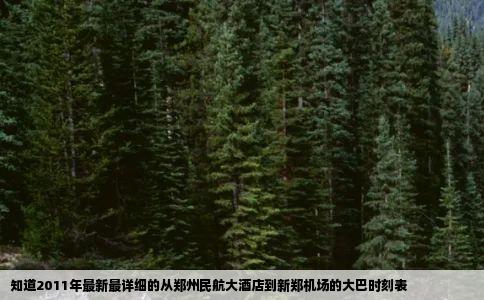 知道2011年最新最详细的从郑州民航大酒店到新郑机场的大巴时刻表