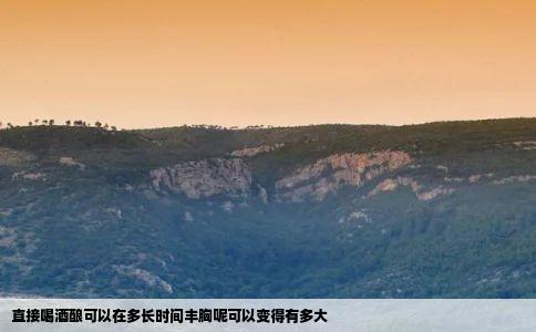 直接喝酒酿可以在多长时间丰胸呢可以变得有多大