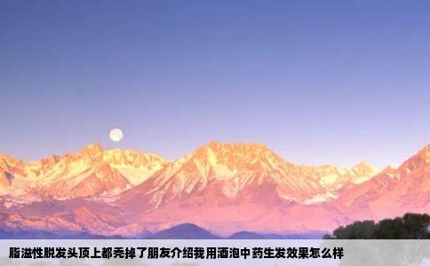 脂溢性脱发头顶上都秃掉了朋友介绍我用酒泡中药生发效果怎么样