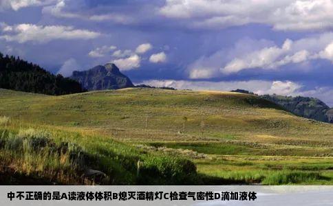 中不正确的是A读液体体积B熄灭酒精灯C检查气密性D滴加液体