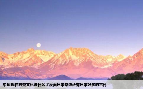中国现在对茶文化没什么了反而日本茶道还有日本好多的古代