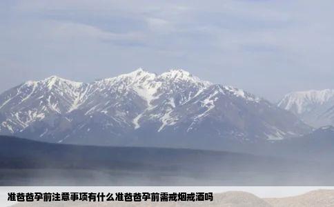 准爸爸孕前注意事项有什么准爸爸孕前需戒烟戒酒吗