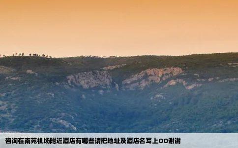 咨询在南苑机场附近酒店有哪些请把地址及酒店名写上OO谢谢