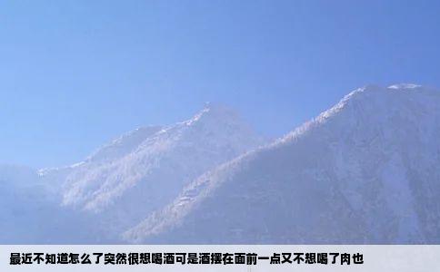 最近不知道怎么了突然很想喝酒可是酒摆在面前一点又不想喝了肉也