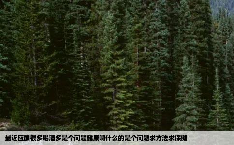 最近应酬很多喝酒多是个问题健康啊什么的是个问题求方法求保健