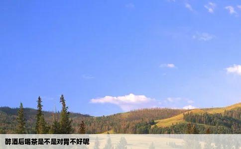 醉酒后喝茶是不是对胃不好呢
