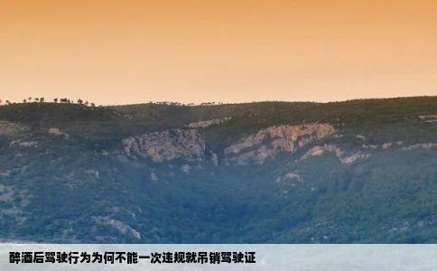 醉酒后驾驶行为为何不能一次违规就吊销驾驶证