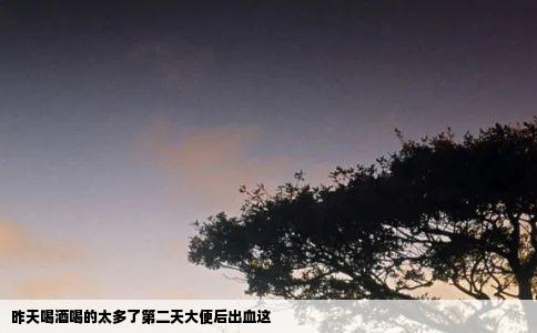 昨天喝酒喝的太多了第二天大便后出血这