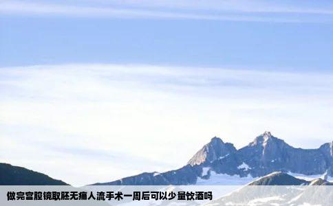 做完宫腔镜取胚无痛人流手术一周后可以少量饮酒吗