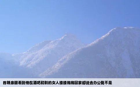 昨晚亲眼看到他在酒吧和别的女人搂搂抱抱回家却说去办公我不是